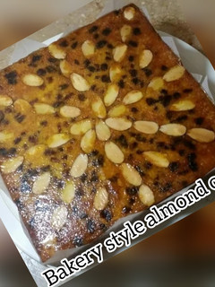 A picture of Bakery style almond cake.