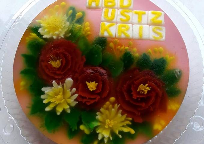 Puding jelly art(versi puding ultah)