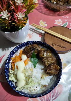 Foto resep Rice Bowl - Meat Ball Oregano