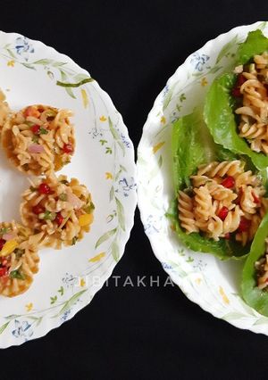 A picture of Pasta Mayo Chaat - Katori chaat & wrap.