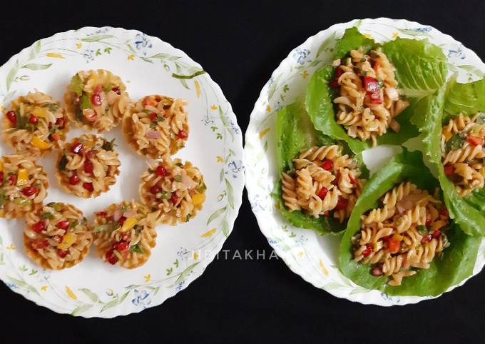 Simple Way to Prepare Speedy Pasta Mayo Chaat - Katori chaat &amp; wrap