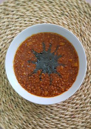 عکسی از دستور 🥣 عدسی با رب🥣