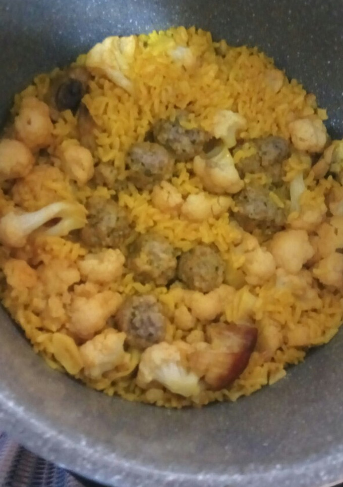 Una foto de Arroz con coliflor