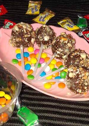 A picture of Bread chocolate lollypop.