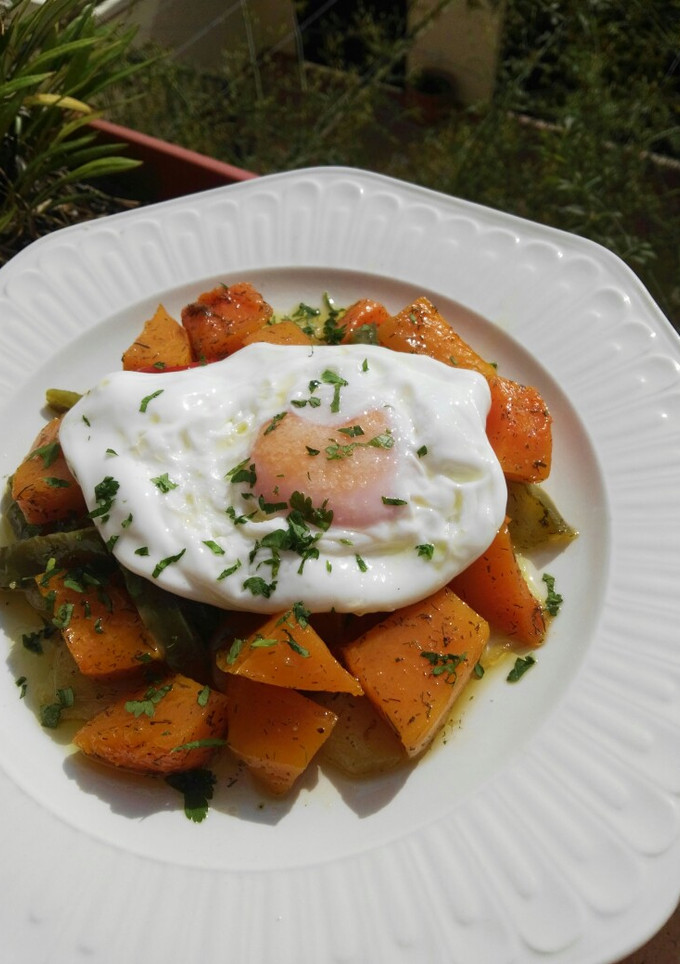 Una foto de Calabaza asada con pimientos