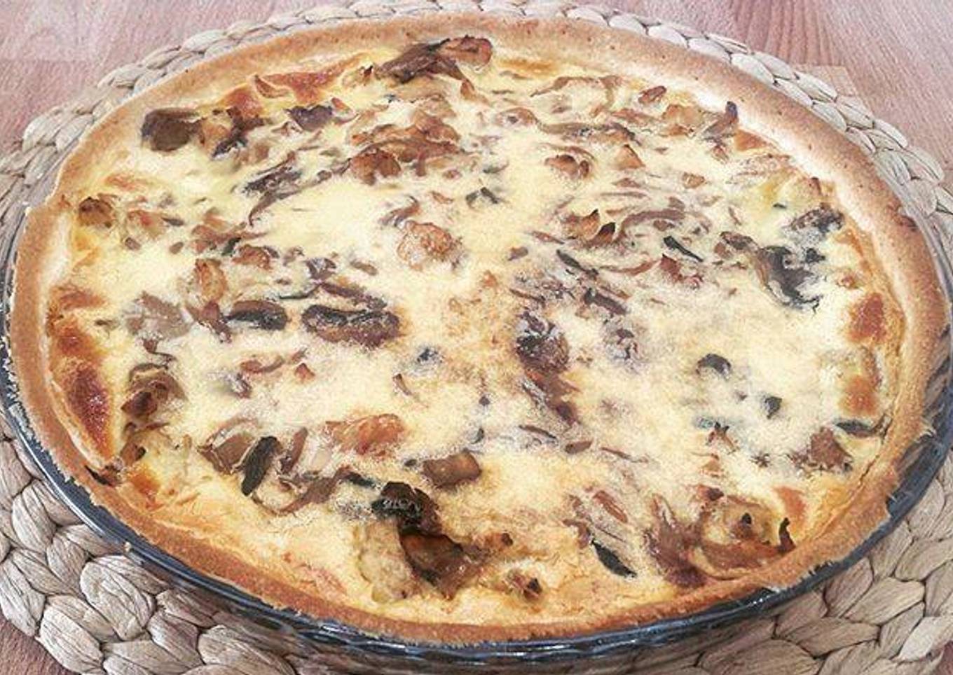 Quiche pollo y champiñones