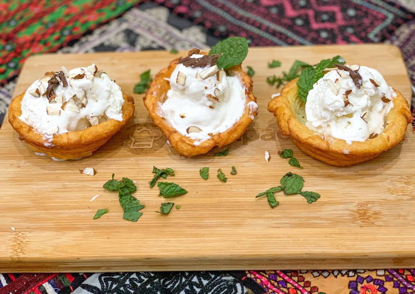 Churros ice cream cups