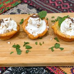 A picture of Churros ice cream cups.