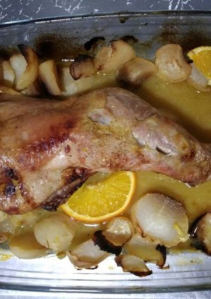 Una foto de Pavo asado