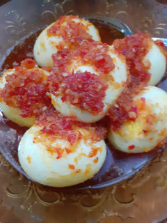 Foto resep Telor balado pedas manis.