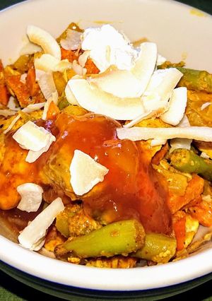 Curry Vindaloo-lazac mango chutney-val és kókusszal - LC recept fotója