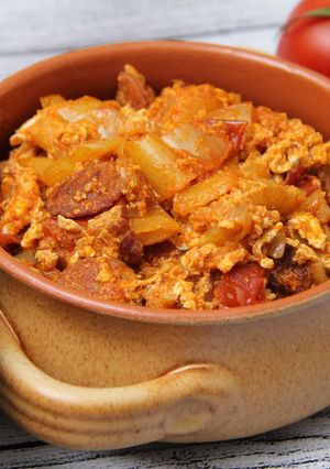 Tojásos lecsó recept fotója