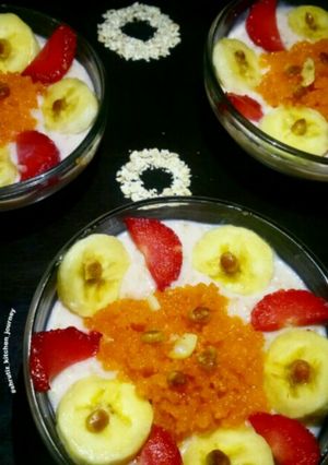 A picture of Strawberry phirni.