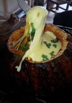 Una foto de Zapallo relleno súper nutritivo!