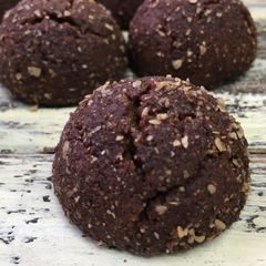 A picture of Spiced Chocolate Peanut Butter Cookies with Lentil Flour.