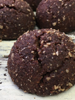 A picture of Spiced Chocolate Peanut Butter Cookies with Lentil Flour.