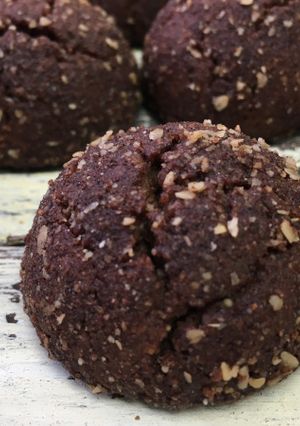 A picture of Spiced Chocolate Peanut Butter Cookies with Lentil Flour.