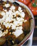Baked Aubergine & Zucchini topped with Cottage Cheese Casserole