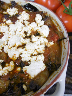 A picture of Baked Aubergine & Zucchini topped with Cottage Cheese Casserole.