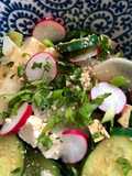 Warm tofu salad with shiso