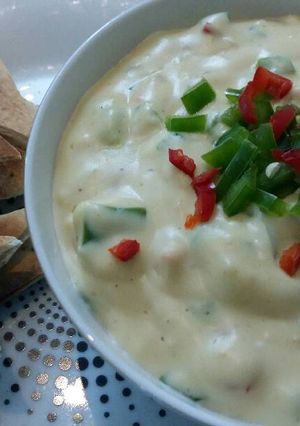 صورة لوصفة صلصه الجبن بالفليفله🌶🧀🍞🍟