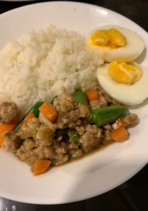 รูปของ หมูสับผัดผักใส่พริกขี้หนู