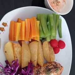 รูปของ Salmon grill with vegetables