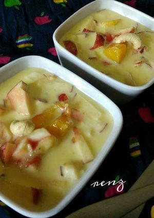 A picture of Fruits and Dry fruits custard.