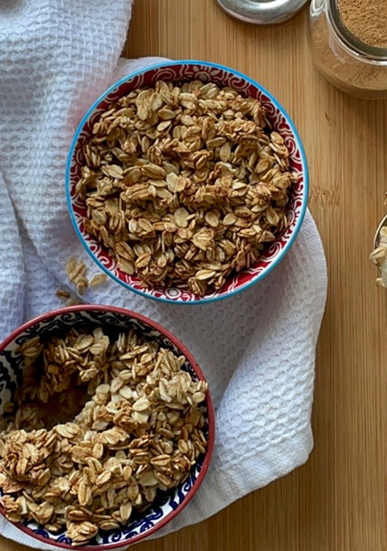 Una foto de Crumble de peras y avena