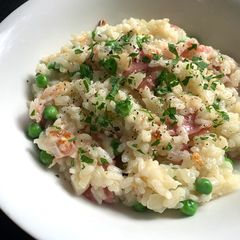 A picture of Pancetta Risotto – Rice Cooker Method.