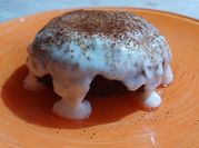 A picture of cocoa vanilla cake