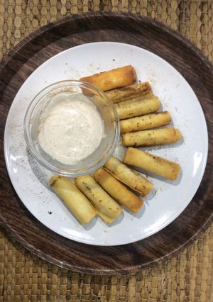 صورة لوصفة حلى رول السمبوسة