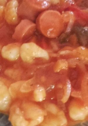 Una foto de Ñoquis Con Salsa De Salchichas