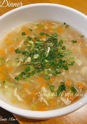 Hình của món Soup gà tổ yến rau củ - bé ăn dặm.