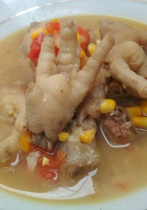 Foto resep Sop ceker campur jagung