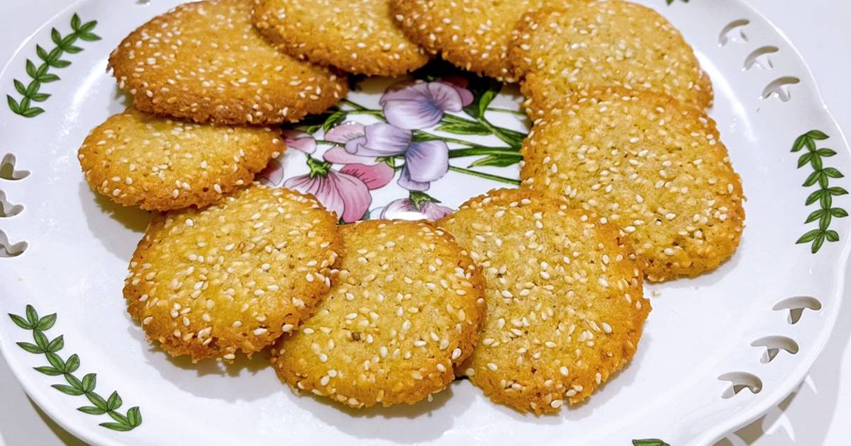 Resipi 👩‍🍳Benne Wafers (Sesame Seed Cookies)🇨🇫 oleh Mahadiah Cookpad