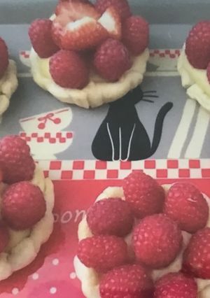 Une photo de Tartelettes de framboises fraises