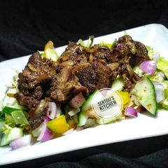 A picture of Suya salad.