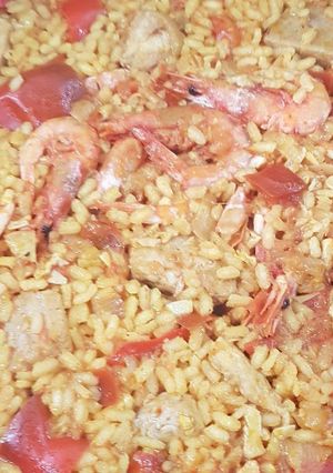 Una foto de Paella de pescado