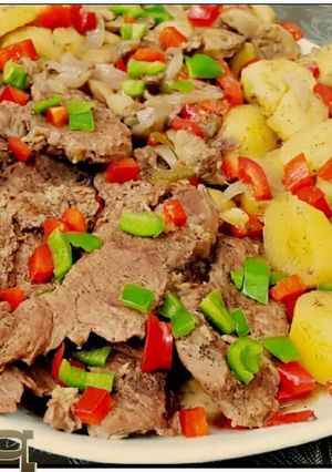 صورة لوصفة شرايح الستيك بالخضار والمشروم