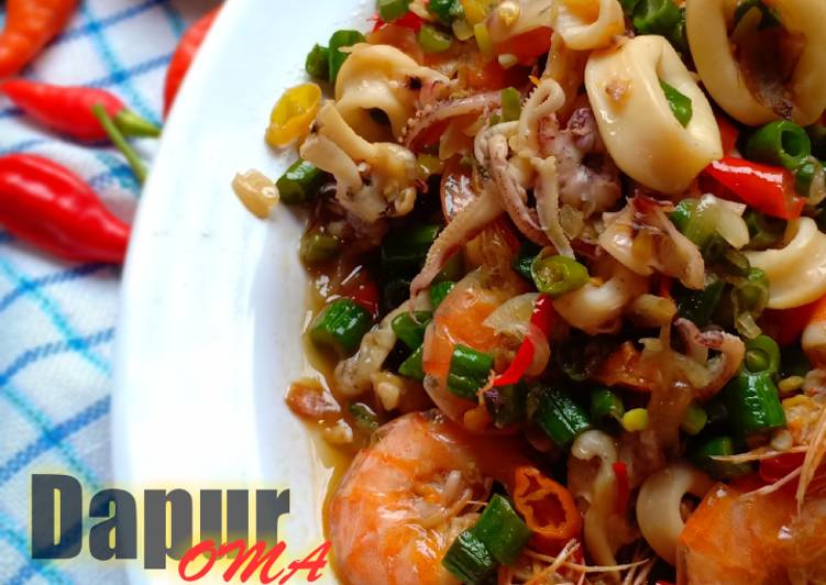 Oseng Kacang panjang plus Cumi Udang