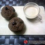 Muffins σοκολάτας με cranberries και βρώμη