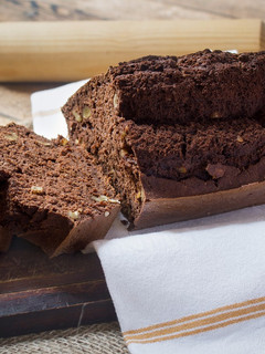 Una foto de Plum Cake de Chocolate y nueces. Especial Fitness