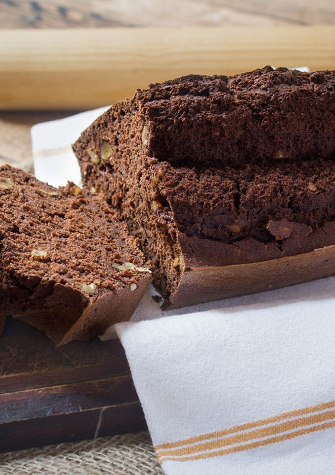 Una foto de Plum Cake de Chocolate y nueces. Especial Fitness