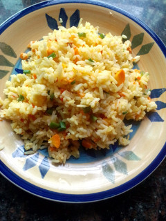 A picture of Left over white rice.