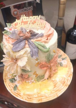 Hình của món Dùng Cream Cheese trang trí bánh (cheese cake decoration).