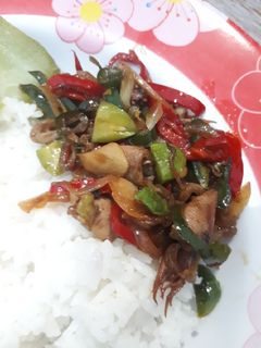 Foto resep Cumi asin cabe merah ijo pete