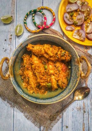 A picture of Masala Chaap Curry.