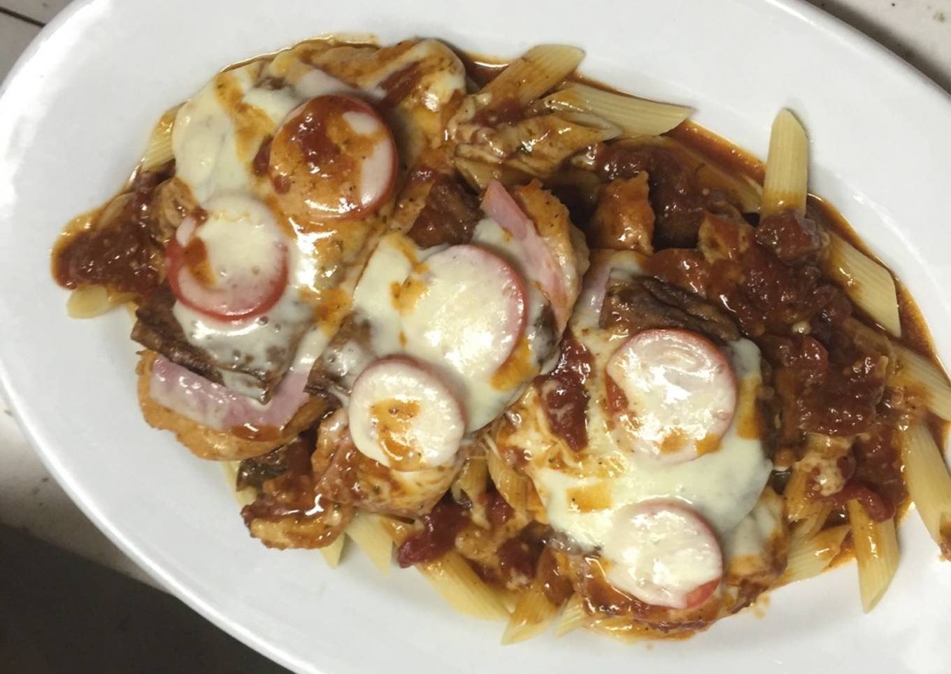 Pollo con queso y jamón