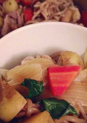A picture of Potato & Pork Nikujaga.